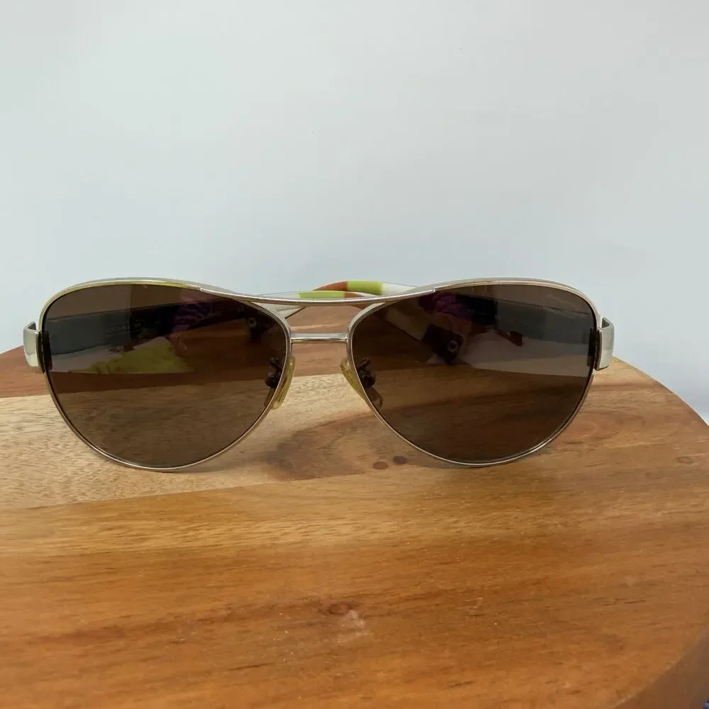 Coach HC7003 Kristina Silver Metal Gray Aviator Sunglasses Frames Only